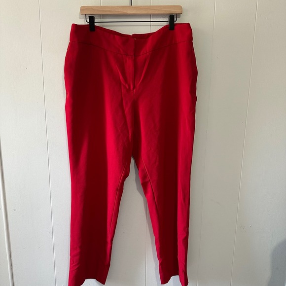Kasper Pants - Kasper Womens Red Straight Leg Dress Pants Trousers Professional Career
